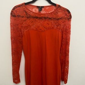 Orange evening dress